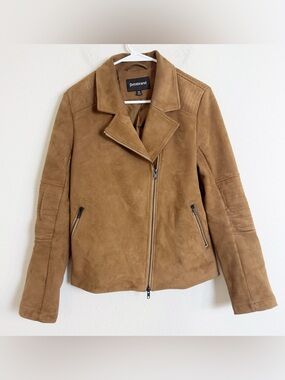 Betabrand vegan suede Moto zip up Jacket